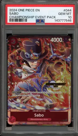 One Piece CCG Sabo 2024 Championship Event Pk. P-044 PSA 10 Gem Mint - Image 1