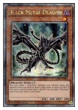 Yugioh- Black Metal Dragon Quarter Century Secret Rare NM RA04-EN016 1st Edition - Image 1