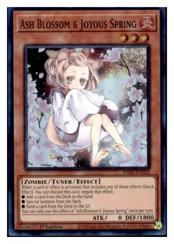Yugioh Ash Blossom & Joyous Spring RA04-EN025 Super Rare Alt Art 1st Ed LP - Image 1