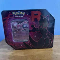 Pokemon Trading Card Game Team Rocket Tins Mewtwo And Nidoking Lot Of 2 - Image 1