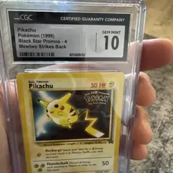 1999 Pikachu Black Star Promo #4 Pokemon Card WB the First Movie CGC 10 - Image 2