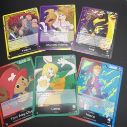 One Piece Card Game OP-08- Base Leader Set - 6 Card Lot - Image 1