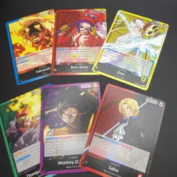 One Piece Card Game OP-05 - Base Leader Set - 6 Card Lot - Image 1