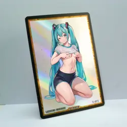 HATSUNE MIKU Waifu Anime Card LIMITED 1/1 Custom TCG Holo T14828 - Image 2