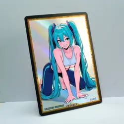 HATSUNE MIKU Waifu Anime Card LIMITED 1/1 Custom TCG Holo T14827 - Image 3