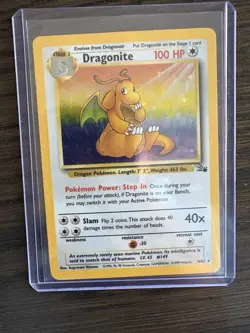 Pokemon TCG Dragonite Fossil Holo Unlimited Rare Card 4/62 LP - Image 3
