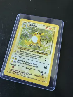 Pokemon TCG Raichu Holo Rare Card Base Set, 14/102, Unlimited MP - Image 2