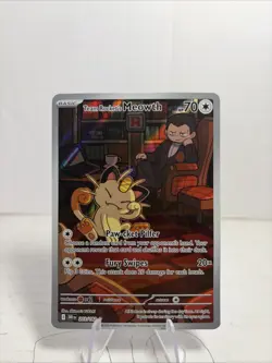 Team Rocket's Meowth 203/182 - Destined Rivals Pokemon Card - NM - Image 1