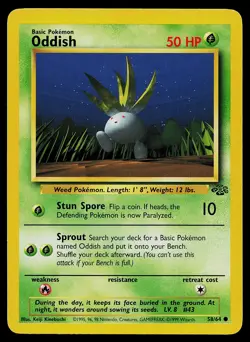 Pokemon Card Jungle Oddish 58/64 Common - Image 1
