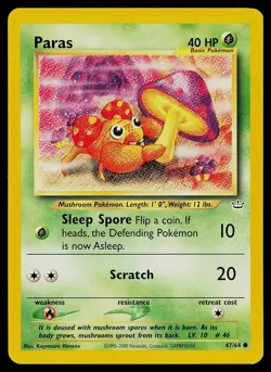 Pokemon Card Neo Revelation Paras 47/64 Common - Image 1