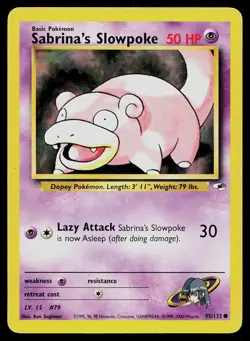 Pokemon Card Gym Heroes Sabrina's Slowpoke 95/132 Unlimited Common - Image 1