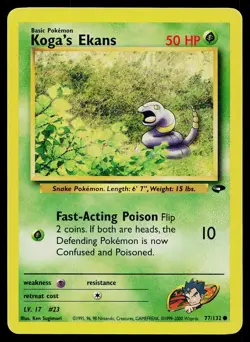 Pokemon Card Gym Challenge Koga's Ekans 77/132 Unlimited Common - Image 1