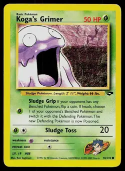 Pokemon Card Gym Challenge Koga's Grimer 78/132 Common - Image 1