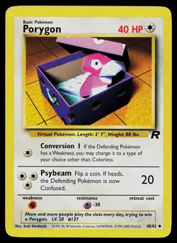 Pokemon Card Team Rocket Porygon 48/82 Uncommon - Image 1
