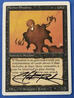 Magic The Gathering MTG NETHER SHADOW Revised Card SIGNED by Christopher Rush! - Image 1