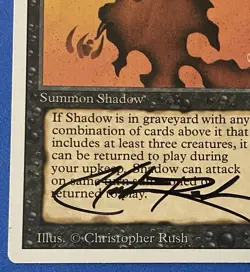 Magic The Gathering MTG NETHER SHADOW Revised Card SIGNED by Christopher Rush! - Image 4