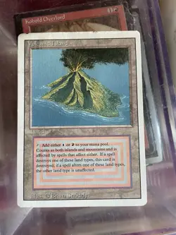 MTG Volcanic Island - Dual Land - Revised LP - Magic the Gathering authenticated - Image 3