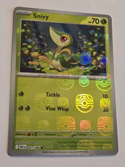Snivy 001/086 Master Ball Reverse Holo Black Bolt Pokemon Card NM - Image 1