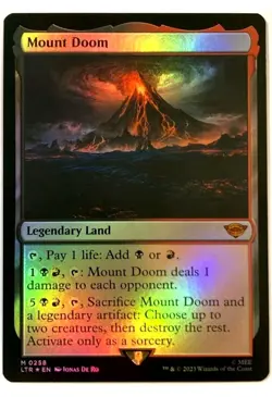 1x MTG Mount Doom *FOIL* Lord of the Rings Rare Land! NM MINT! - Image 1