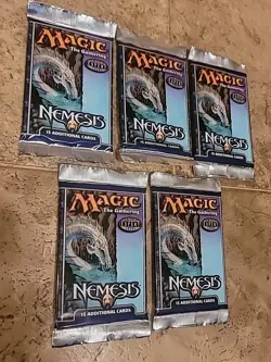 MTG Magic The Gathering 5 Nemesis Booster Packs Factory Sealed English - Image 2