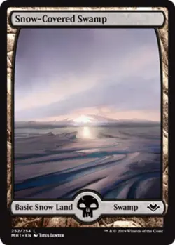 Basic Lands 10 MTG Snow-Covered Swamp, NM-Mint, English Modern Horizons - Image 1