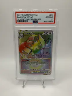 PSA 10 Lugia VSTAR 202/195 Secret Rare Full Art Silver Tempest 2022 Pokemon - Image 1