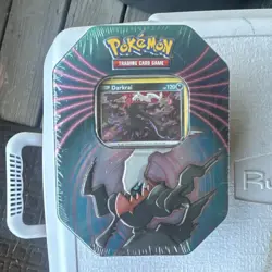 Pokemon Mighty Mysterious Tin Darkrai Booster Packs Sealed English 2021 TCG - Image 1