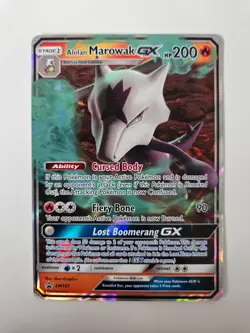 Pokemon Alolan Marowak GX SM187 – Black Star Promo – Full Art Holo - Image 1