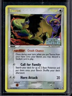 2006 Pokemon EX Crystal Guardians Tauros Reverse Holo #12/100 - Image 1