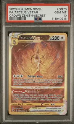 Pokemon 2023 Arceus VSTAR GG70/GG70 Full Art SR Crown Zenith PSA 10 - Image 1