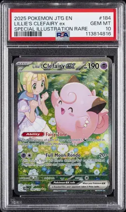 2025 POKEMON JTG EN-JOURNEY TOGETHER #184 LILLIE'S CLEFAIRY EX PSA 10 - Image 1