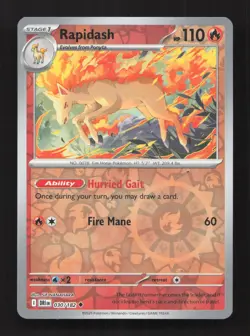 Rapidash 030/182 Uncommon Destined Rivals Pokemon Reverse Holo Near Mint - Image 1