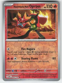 Hearthflame Mask Ogerpon 044/182 Destined Rivals Pokemon Reverse Holo NM - Image 1
