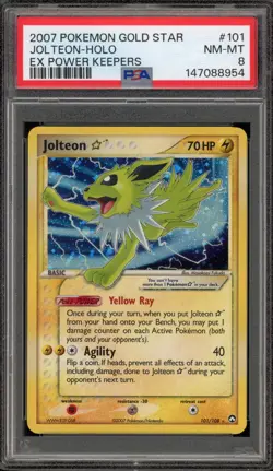 Pokemon Jolteon Gold Star EX Power Keepers Holo Ultra Rare #101 PSA 8 - Image 1