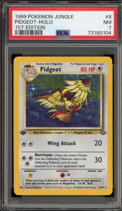 Pokemon Pidgeot Jungle 1st Edition Holo Rare #8 PSA 7 - Image 1