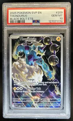 2025 Pokemon SV Black Star Promos Thundurus #209 PSA 10 GEM MINT - Image 1