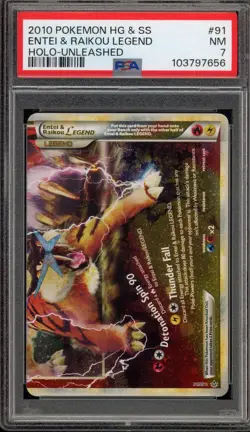 Pokemon Entei & Raikou Legend Bottom Unleashed Holo Rare #90 PSA 7 - Image 1