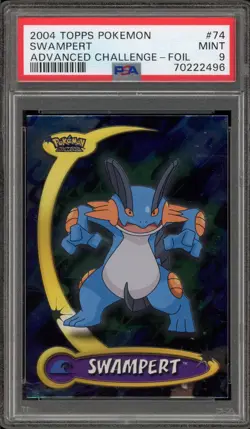 Pokemon Topps Swampert Advanced Challenge Foil #74 PSA 9 Mint - Image 1