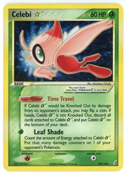 Pokemon EX CRYSTAL GUARDIANS - #100/100 Celebi Gold Star - Holo - ENG - Creased - Image 1