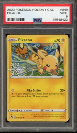 Pokemon Pikachu Holiday Calendar Holo #049 PSA 9 Mint - Image 1