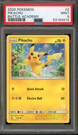 Pokemon Pikachu Battle Academy #2 PSA 9 Mint - Image 1
