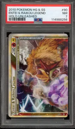 Pokemon Entei & Raikou Legend Top Unleashed Holo Rare #90 PSA 7 - Image 1