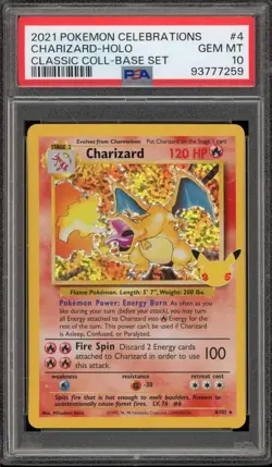 Pokemon Charizard Celebrations Classic Coll. Base Set Holo Rare #4 PSA 10 - Image 1