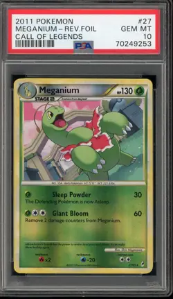 Pokemon Meganium Call of Legends Reverse Holo Rare #27 PSA 10 Gem Mint - Image 1