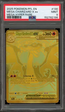 Pokemon Mega Charizard X ex Phantasmal Flames Mega Hyper Rare #130 PSA 9 Mint - Image 1