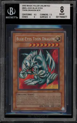 Yu-Gi-Oh! Blue-Eyes Toon Dragon Magic Ruler Unlimited Secret Rare MRL-000 BGS 8 - Image 1