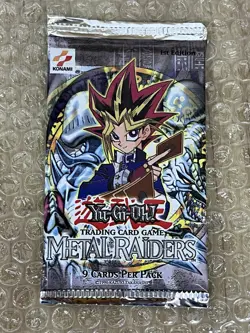 Metal Raiders 1st Edition Booster Pack Factory Sealed YuGiOh 1996 Case Included - Image 1
