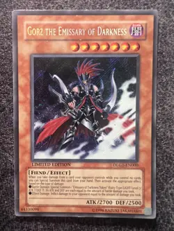 Yugioh Gorz The Emissary Of Darkness DLG1-EN000 Secret Rare Limited Edition LP - Image 1