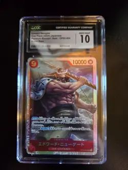 2024 One Piece Card Game: Paramount War OP02 Japanese SR Edward Newgate CGC 10 - Image 1