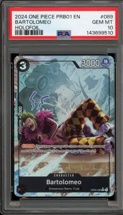 One Piece CCG Bartolomeo PRB01 Holofoil OP04-089 PSA 10 Gem Mint - Image 1